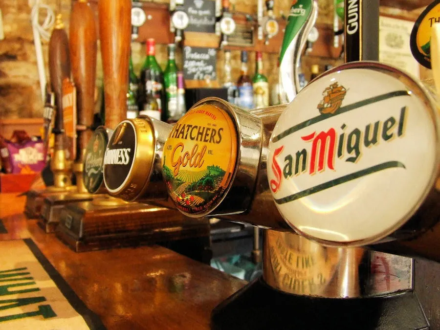 Well-kept ales at the bar
