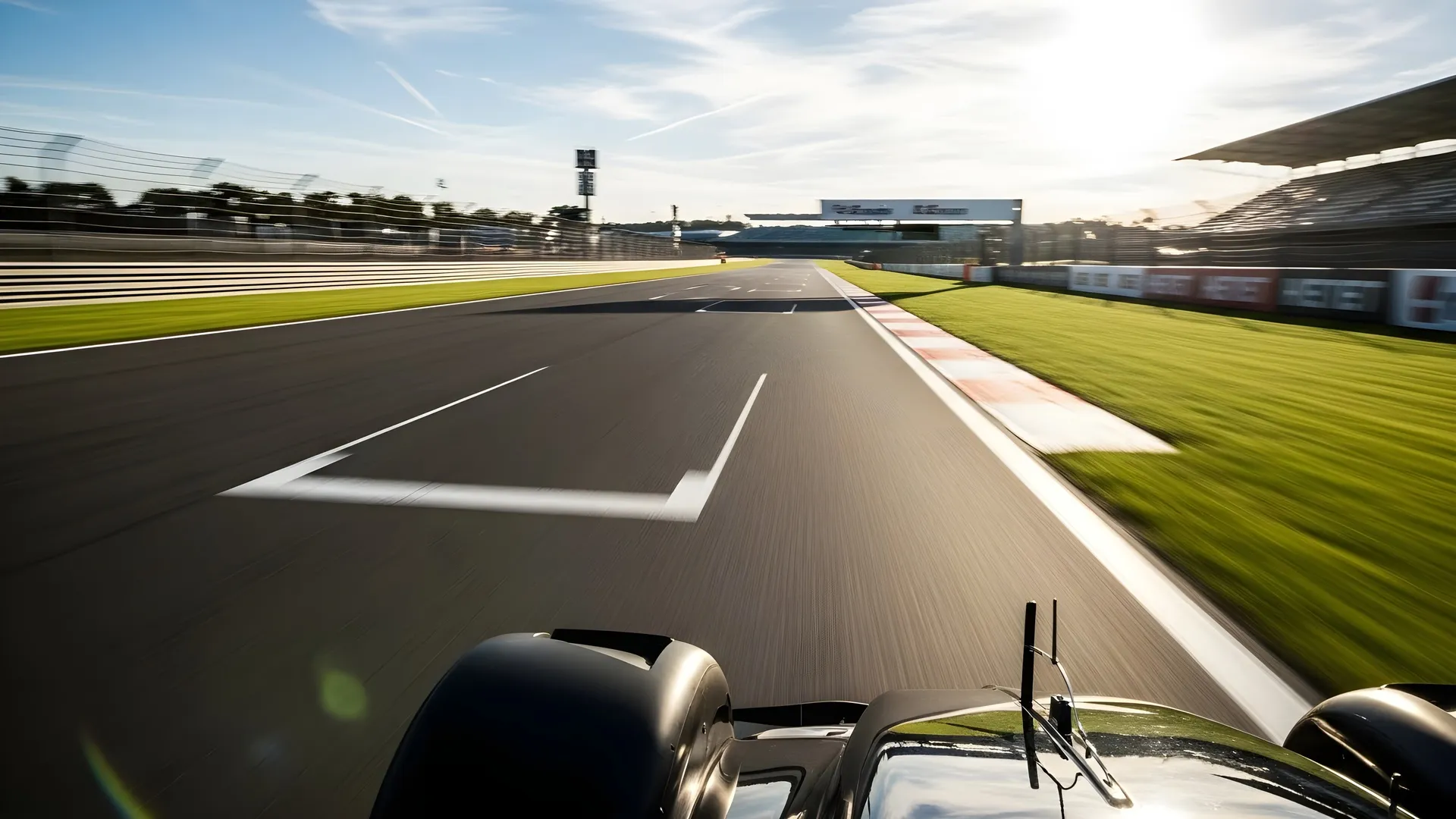 Racing cars on Silverstone circuit